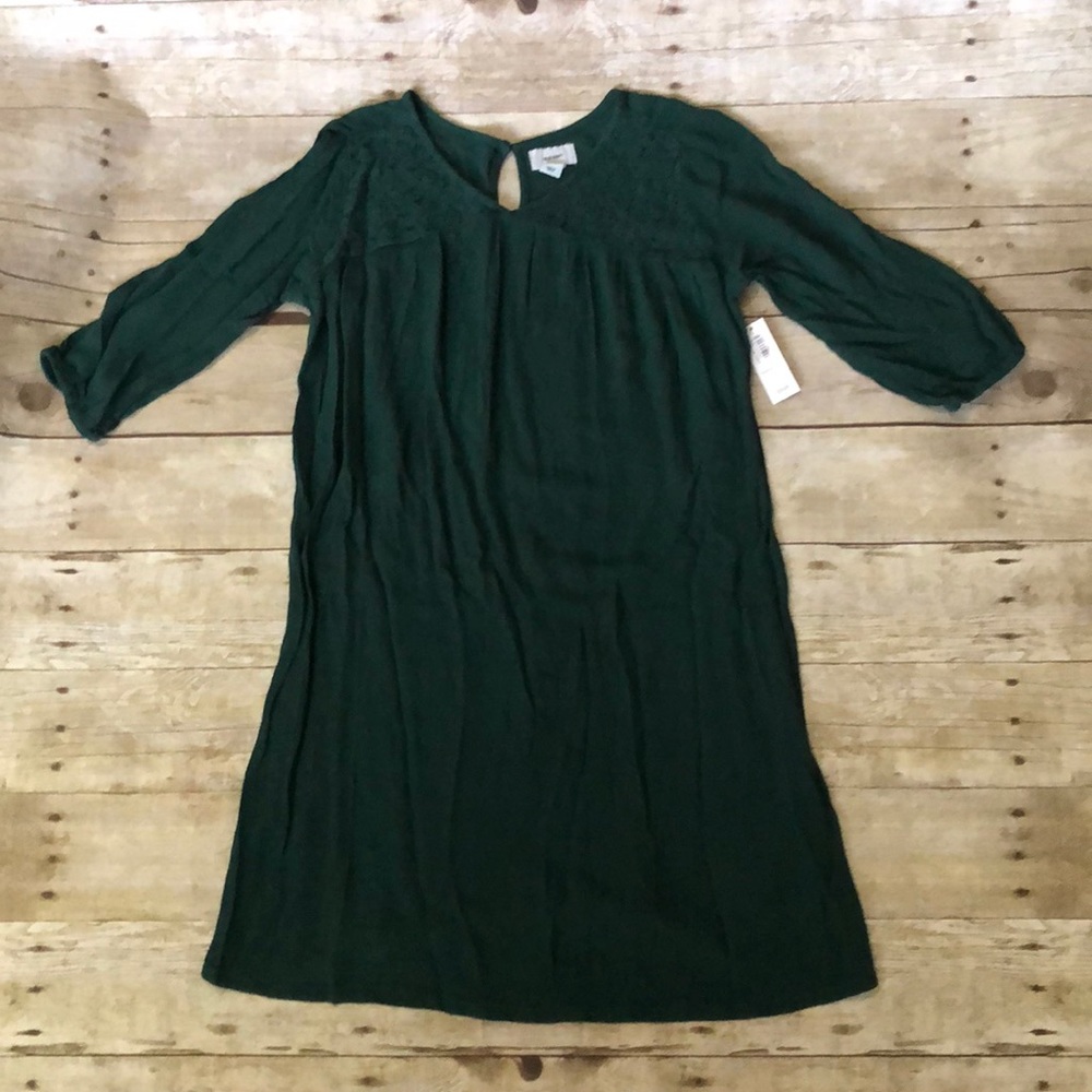 NWT girls forest green Old Navy dress size L 10-12